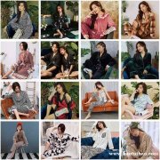 睡衣女夏仿真丝印花冰丝睡衣 批发舒适两件套套装