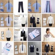 纯色修身商务衬衫 银行服务台正装