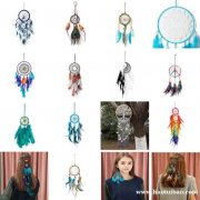 新款工艺加密植绒布简约丝带捕梦网