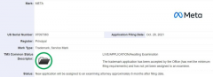Facebook 已在美国为“Meta”提交了第一个#tra