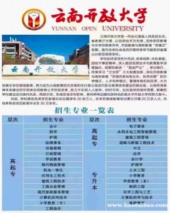 云南开放大学网络开放教育大专本科学历招生简章毕业快