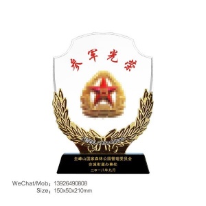 退伍纪念品定制水晶退休纪念品表彰新兵参军退伍入伍光荣光荣家属