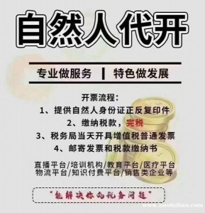 接全国各类型企业自然人代开操作快至当天出票