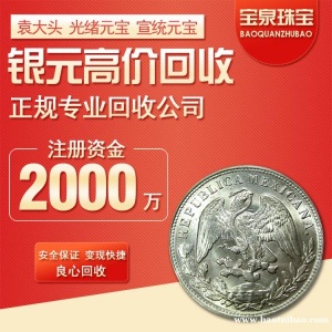 宝泉 银币  龙洋 银元 银圆 袁大头 北洋龙 鹰洋 高价回收