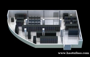 郑州监控机房效果图制作|计算机房及配套设施布置方案鸟瞰效果图案例