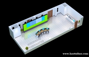安康效果图制作_机房装饰工程_拼接大屏幕全景图设计