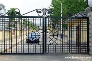 东丽区铁艺栅栏安装，铁艺围墙围栏，铁艺平移推拉门设计定制