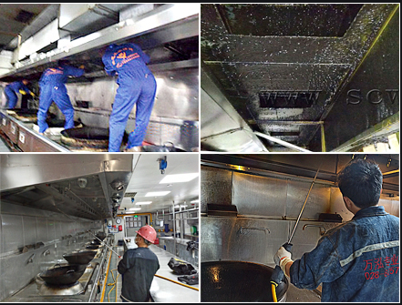 成都专业清洗油烟、抽油烟管道