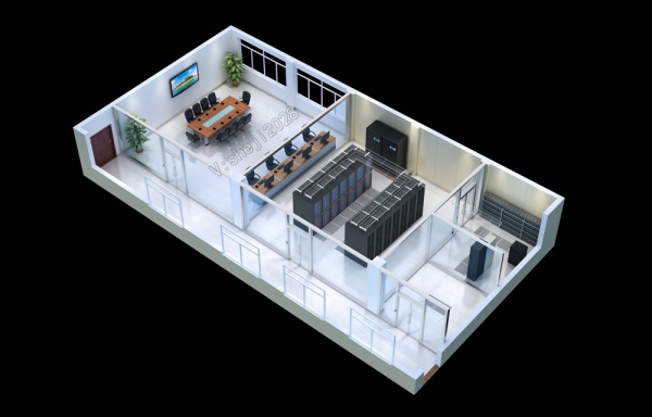 烟台UPS配电间|高低压开关柜|数据中心效果图制作