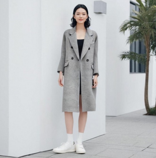 温碧霞自创IRENENA服装秋冬新款韩版毛呢外套大衣