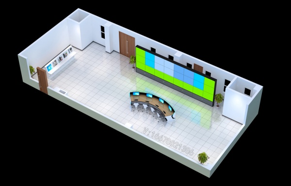 西安地区效果图制作|工装|指挥中心|洽谈室效果图设计