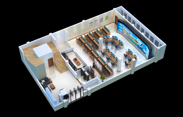 南阳效果图制作|中控室|控制室指挥中心效果图表现