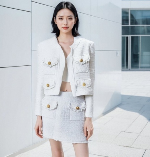 温碧霞自创IRENENA服装小香风法式上衣