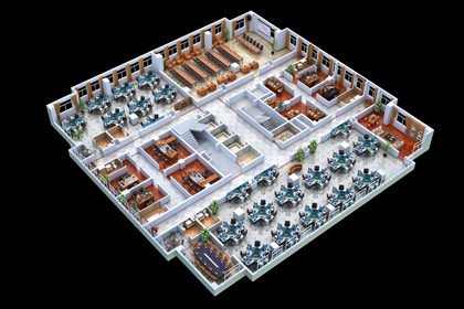 重庆效果图表现|室内户型鸟瞰图制作|立体户型图渲染