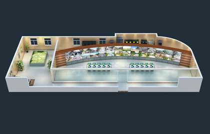 青岛数据中心|配电室|备件库|调度室效果图制作