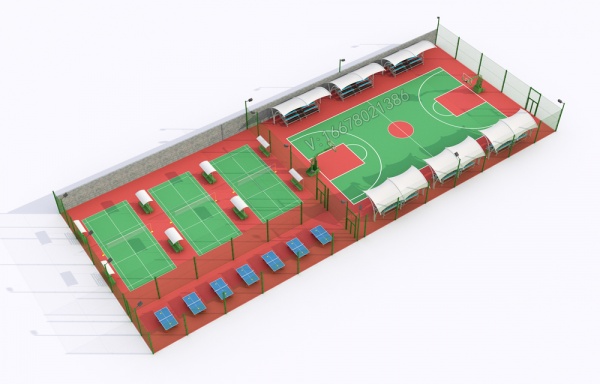 北京效果图制作|羽毛球场|乒乓球场|篮球场效果图渲染