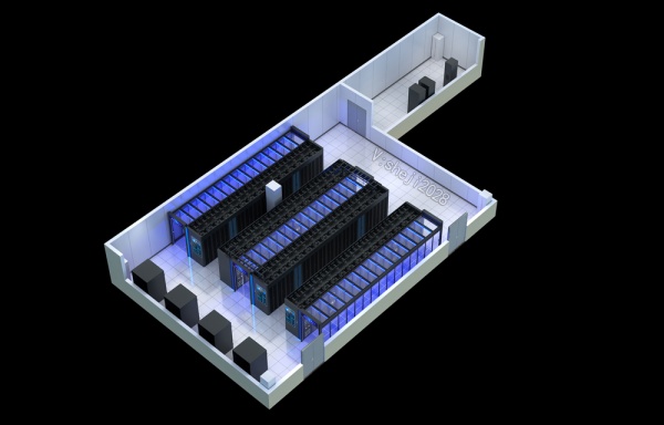 宁波防静电地板_彩钢板__微模块冷通道效果图制作
