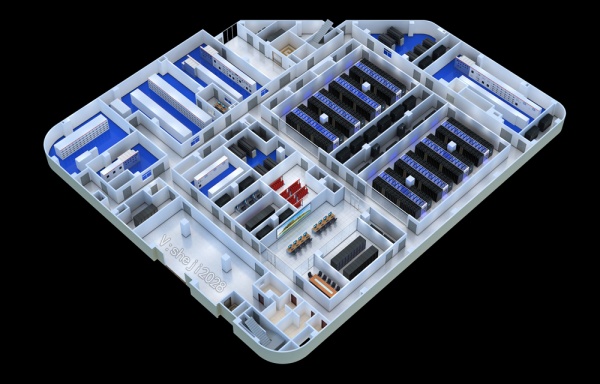 北京微模块数据中心，桥架，拼接屏报告厅效果图设计制作